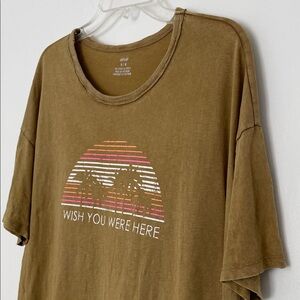 Aerie Boyfriend Distressed Oversized Graphic T-Shirt Heirloom size Medium